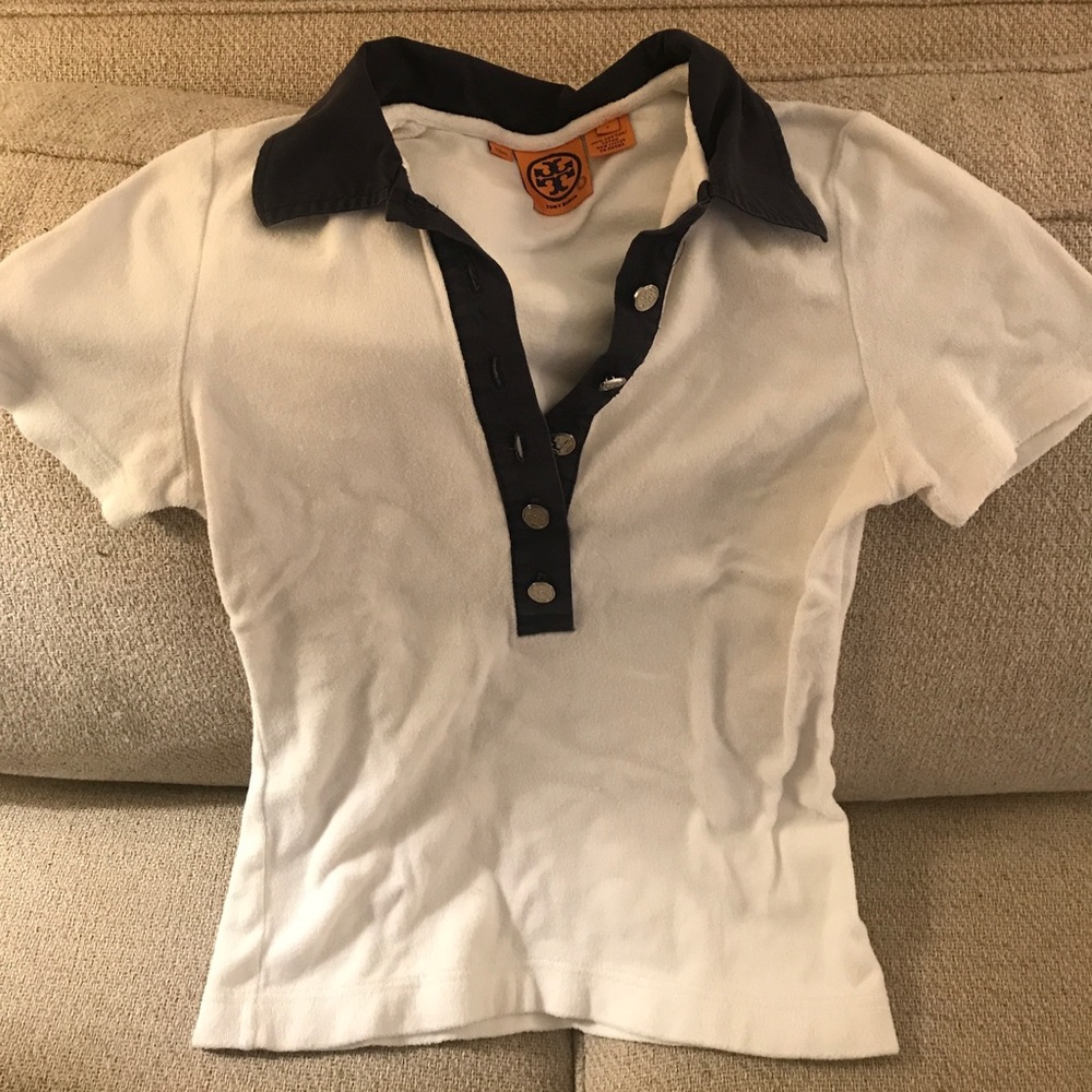Tory Burch Terry Cloth Polo Shirt - Size Small
